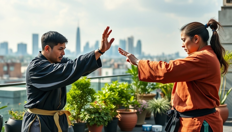 Karate Kid: Legends - Martial arts practice on rooftop with city view.