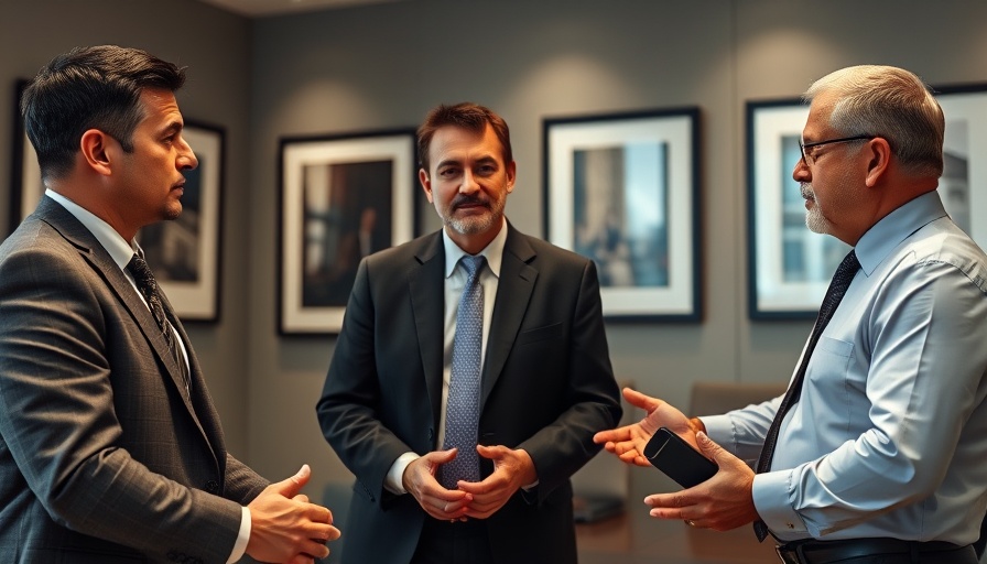 Executives discussing retirement plan changes in a conference.