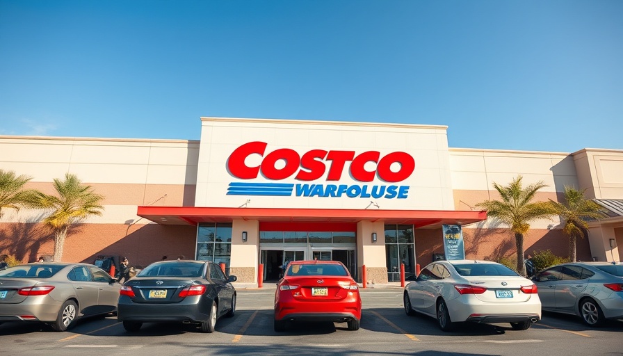 Costco store exterior with parked cars on a sunny day.