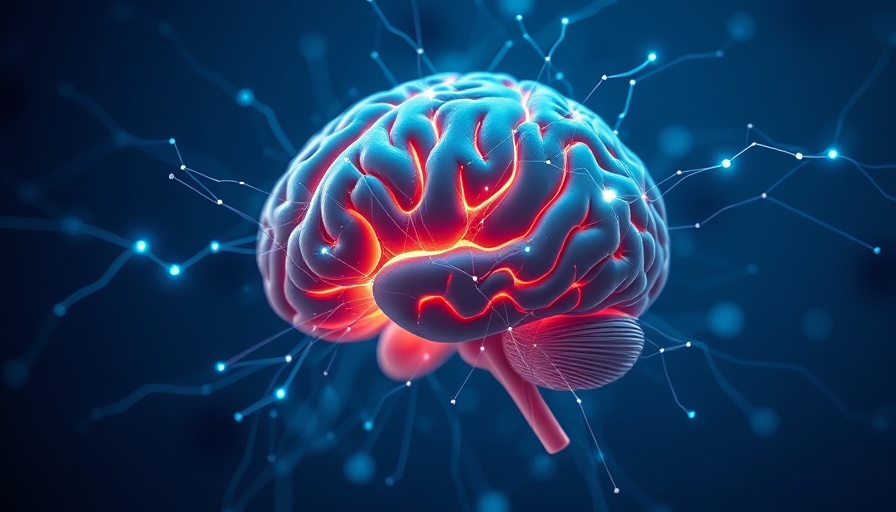 Digital rendering of human brain in Alzheimer's clinical trials context.