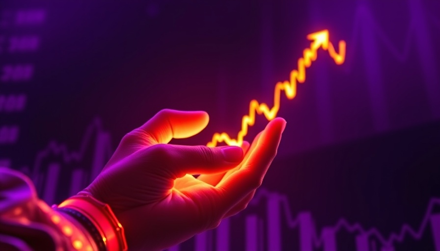 Futuristic hand with stock market graph symbolizing Ken Griffin's stock holdings.