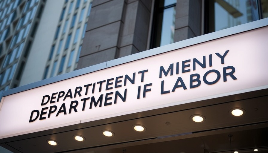 United States Department of Labor sign at Frances Perkins Building.