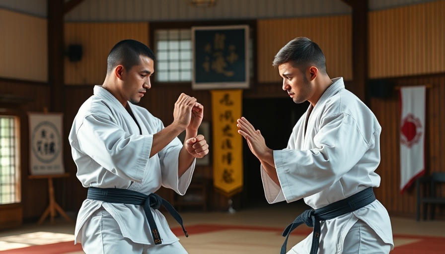 Martial artists practicing stances in traditional dojo, martial arts classes Gurnee.