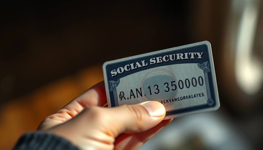 Close-up of a hand holding a Social Security card for benefits.