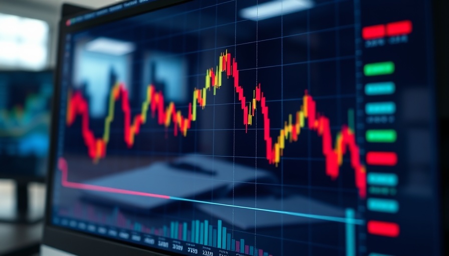 Realistic graph showing PubMatic stock drop on computer screen.