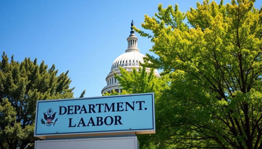 United States Department of Labor sign in front of Capitol dome.
