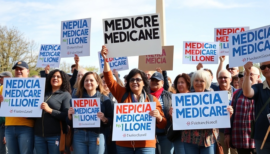 Activists demand Medicare rights near national landmarks.