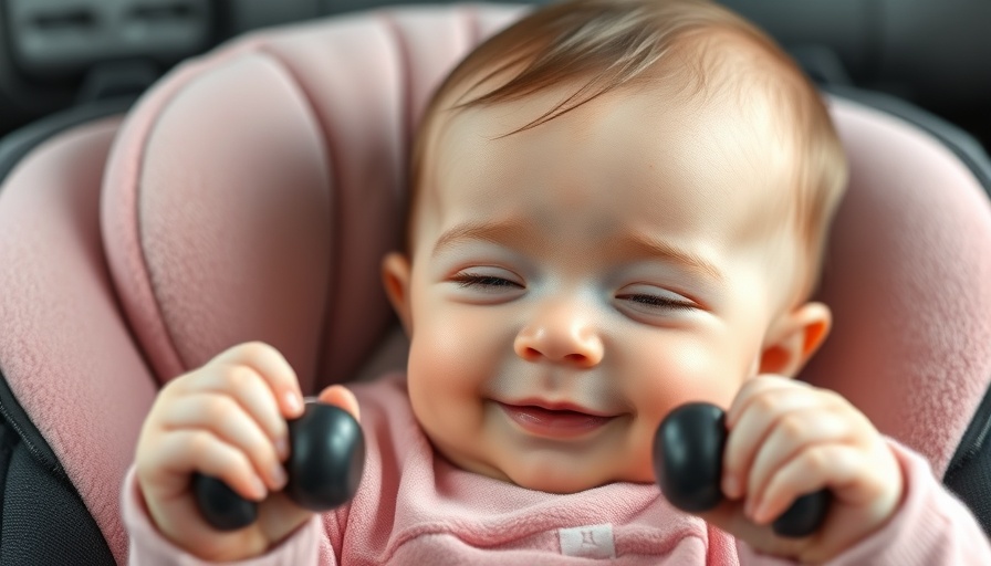 Cute baby with dumbbells illustrating resistance training for kids.
