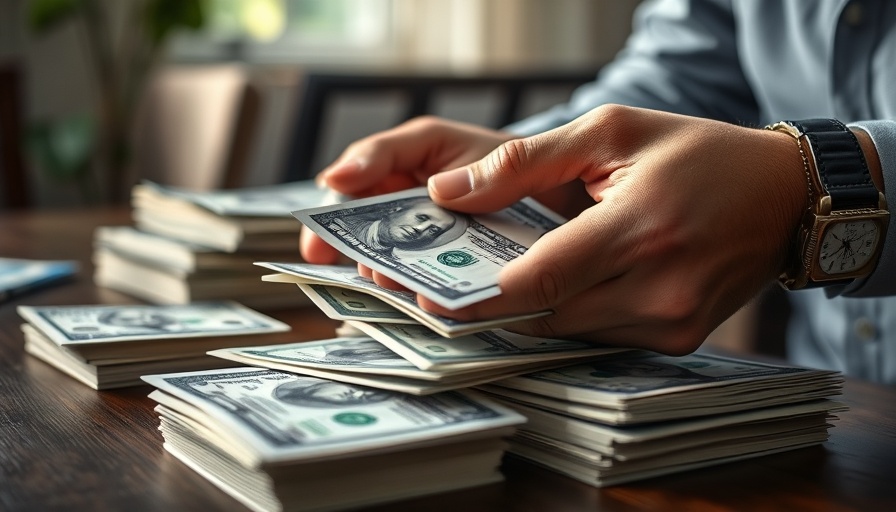 Close-up of person counting money, related to Social Security payment.