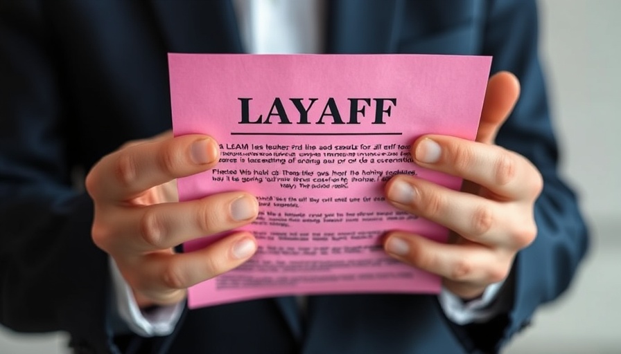 Close-up of a layoff notice held in hands, Woodstock senior care facility layoffs.