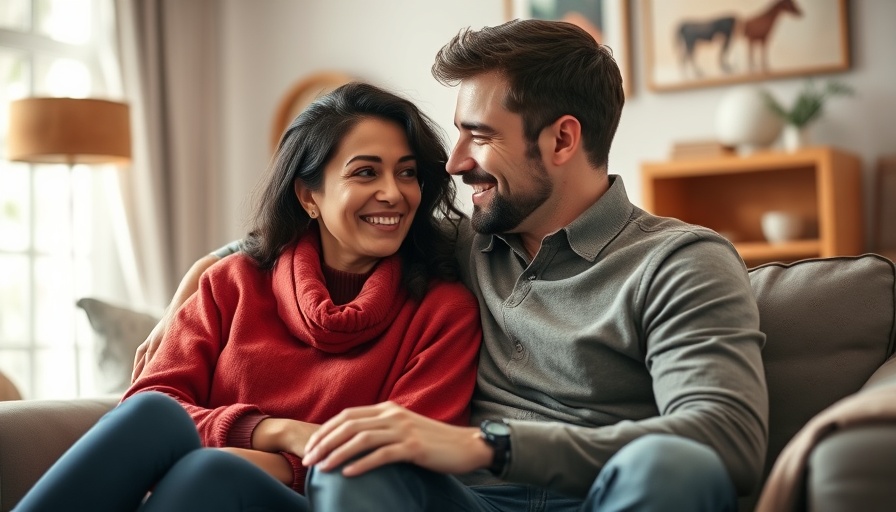Warm couple on a cozy couch, showcasing relationship insights.