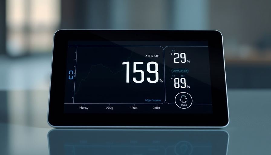 Digital health interface showing high blood pressure reading for management guidelines 2025.
