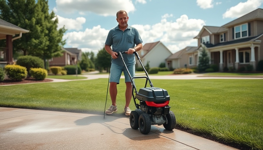 Lawn care services Houston: driveway cleaning in sunny neighborhood