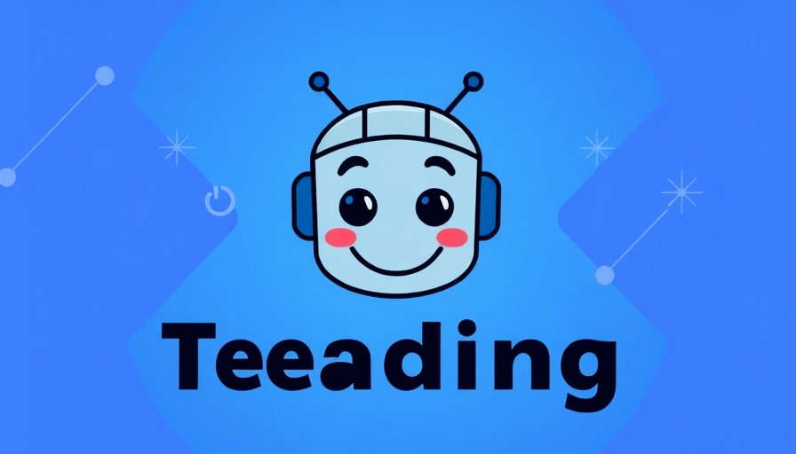 AI promotes reading technology, minimalist digital graphic, blue background.