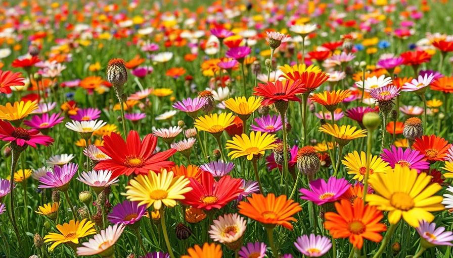 Colorful wildflowers in a garden, ideal for fast-growing garden gaps.