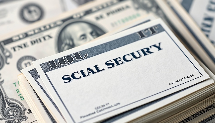 Blank Social Security cards on dollar bills, financial focus, Apply for Social Security in Muskegon.