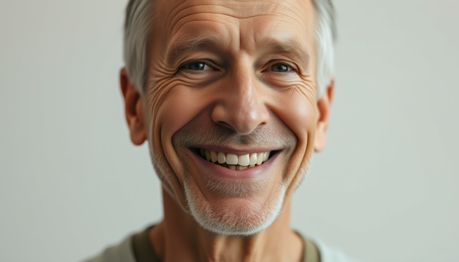 Older man smiling in a portrait for apply for Social Security in Muskegon.