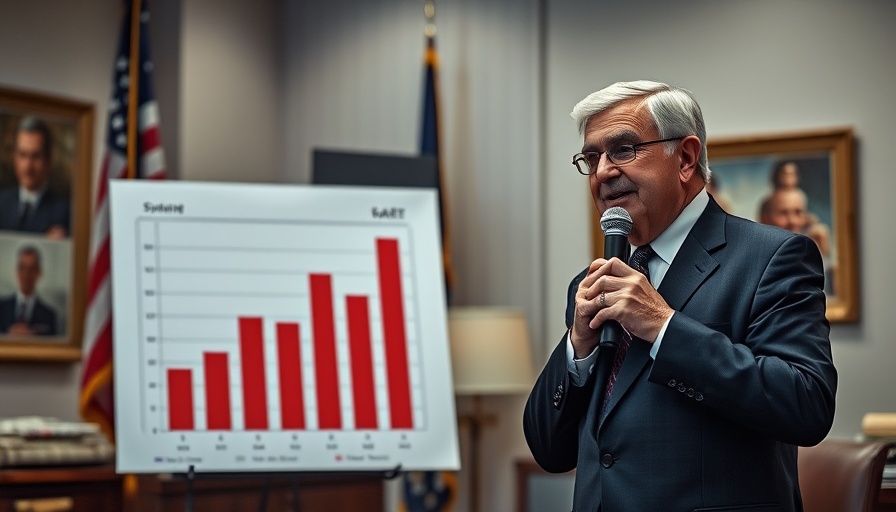 Older man presents on Medicare cuts in an office setting.