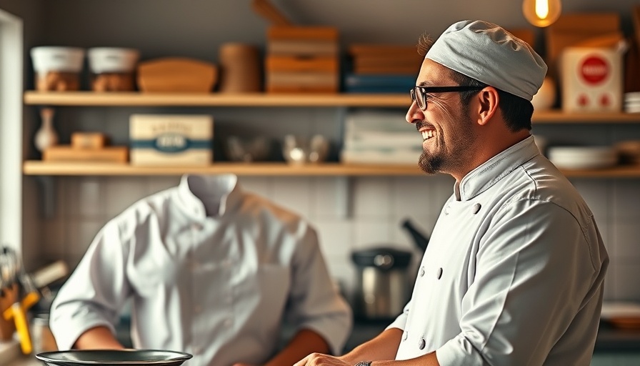 Chef chatting in a kitchen, supportive business Florida.