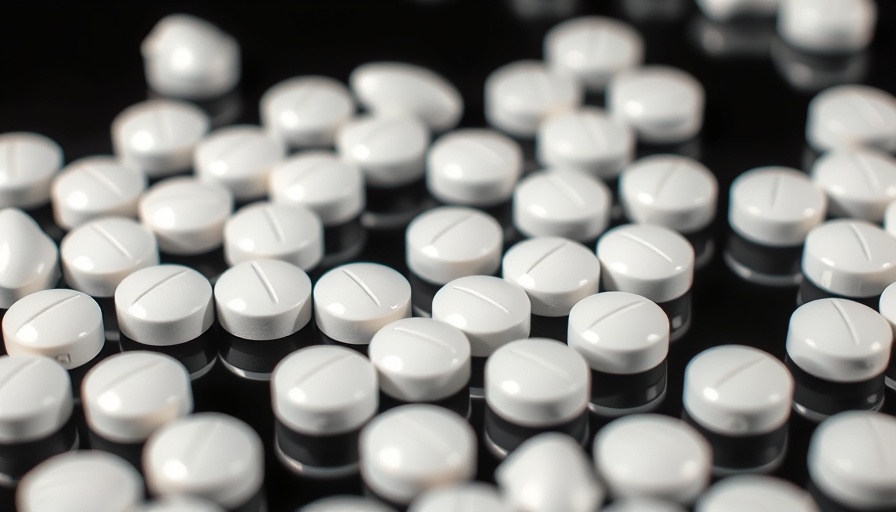 White acetaminophen pills scattered on a black surface.