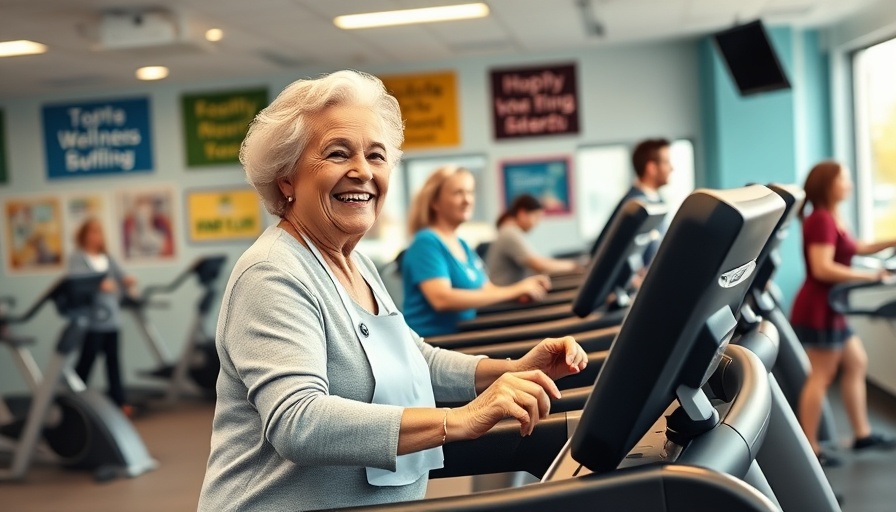 Senior care mobility wellness: Elderly woman exercising with support.