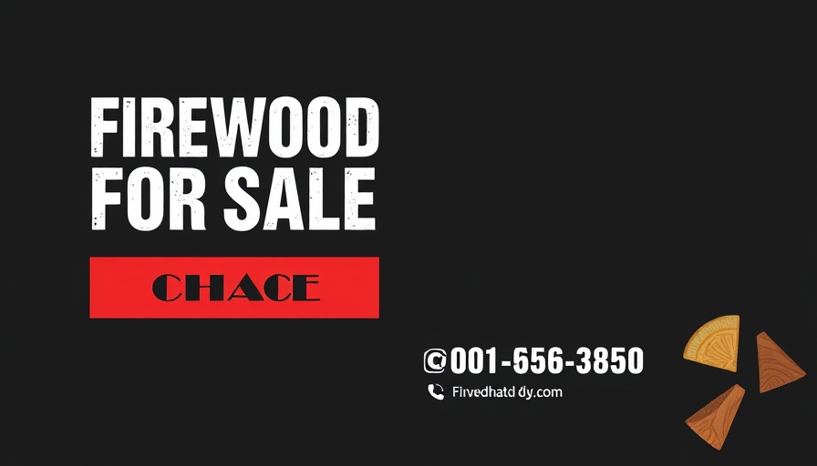 Advertisement flyer for firewood for sale with contact details.