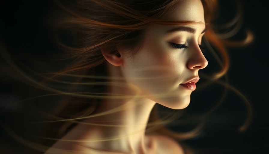 Profile of a woman with eyes closed, motion blur effect.