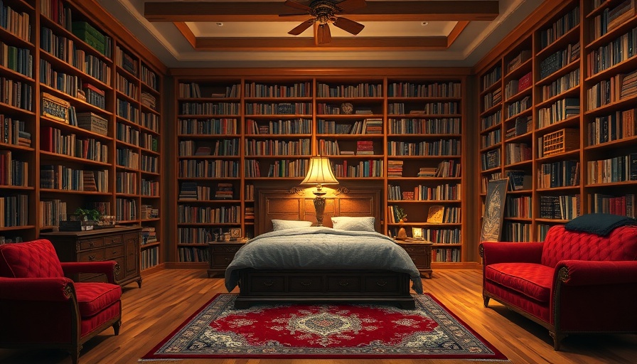 Cozy bedroom library showcasing reading in bed and its impact on sleep