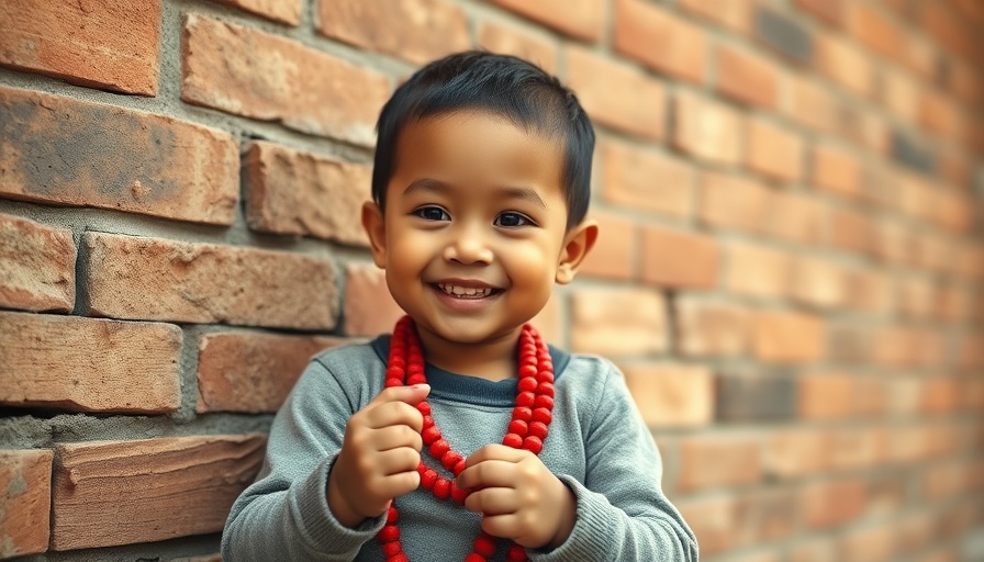 Child playing with beads in Staten Island setting.