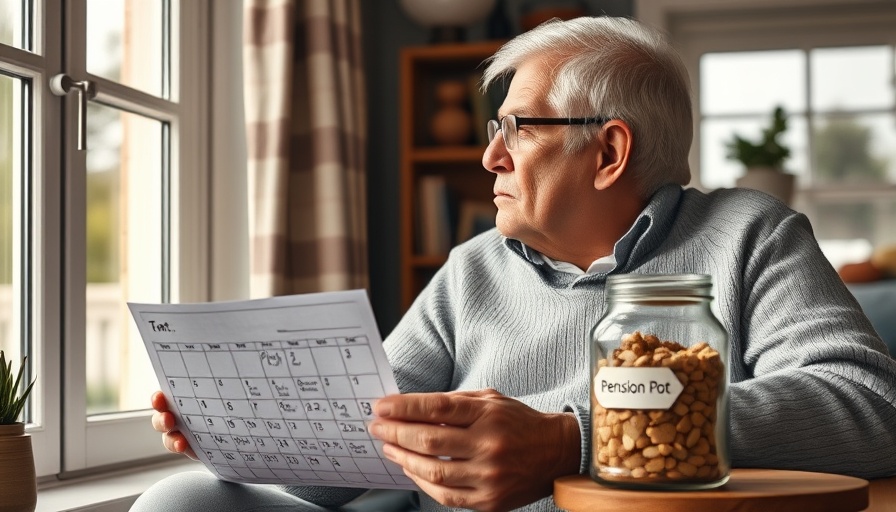 Elderly couple contemplating renting in retirement with financial planning elements.