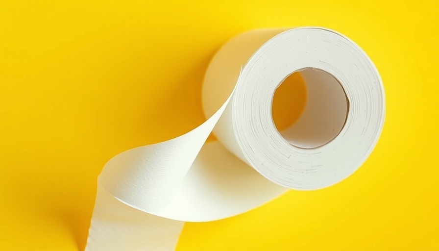 Toilet paper on yellow background, symbolizing relief from constipation.