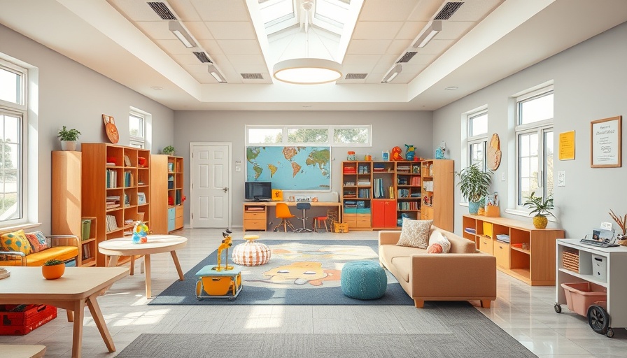 Interior of autism therapy center in Muskegon with colorful educational tools.