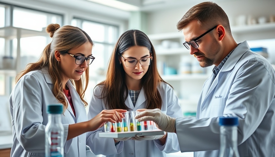 Researchers in lab studying Midkine protein related to Alzheimer's disease.