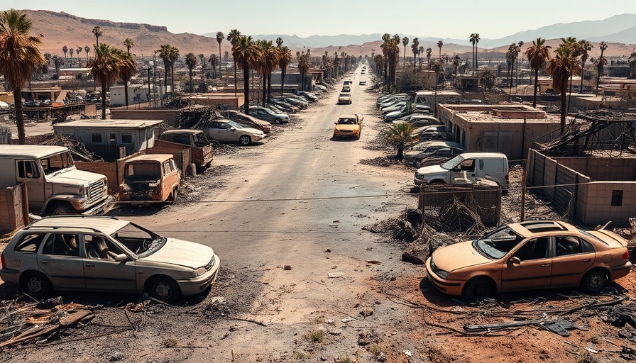 Hawaii fires destruction aftermath with charred cars and landscape.