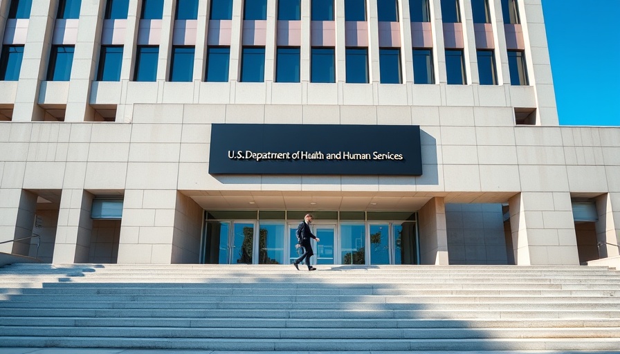 U.S. Department of Health and Human Services entrance, federal building signage, sunny day.