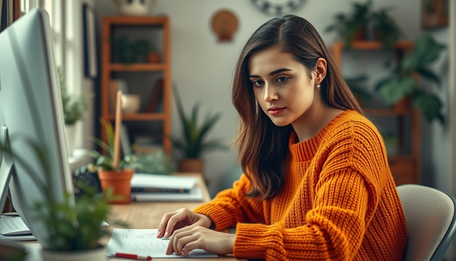 Young woman working at desk, types of retirement accounts explained.