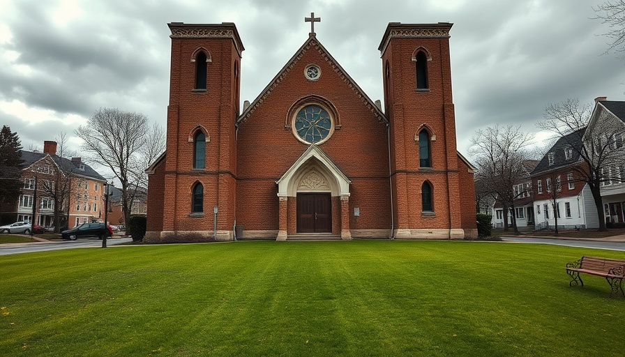 Church building in Indianapolis, potential location for lawn care equipment theft.