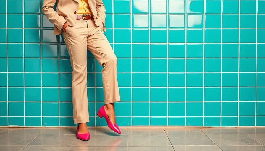 Stylish person striking a pose against a teal wall, showcasing fashion and balance.