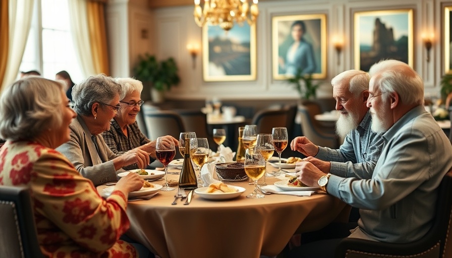 Seniors enjoying a meal in a vibrant senior living community Muskegon.