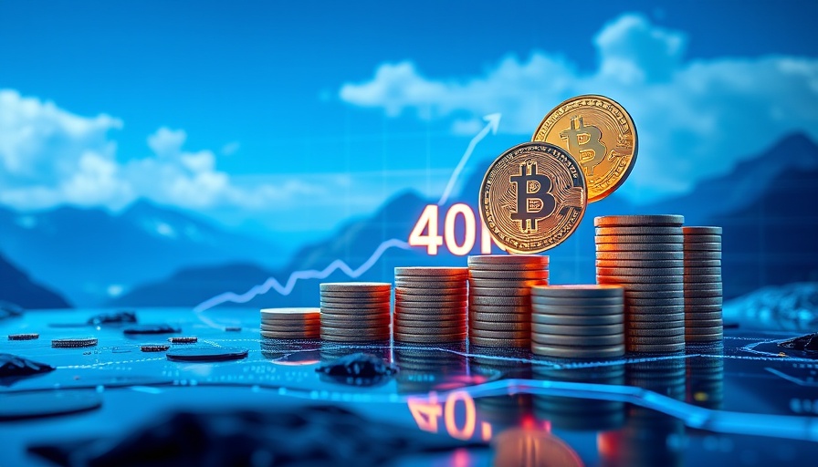 Futuristic Bitcoin and 401(k) impact scene with coins.