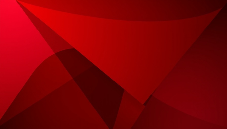 Abstract geometric design with dark red triangles on a red background.