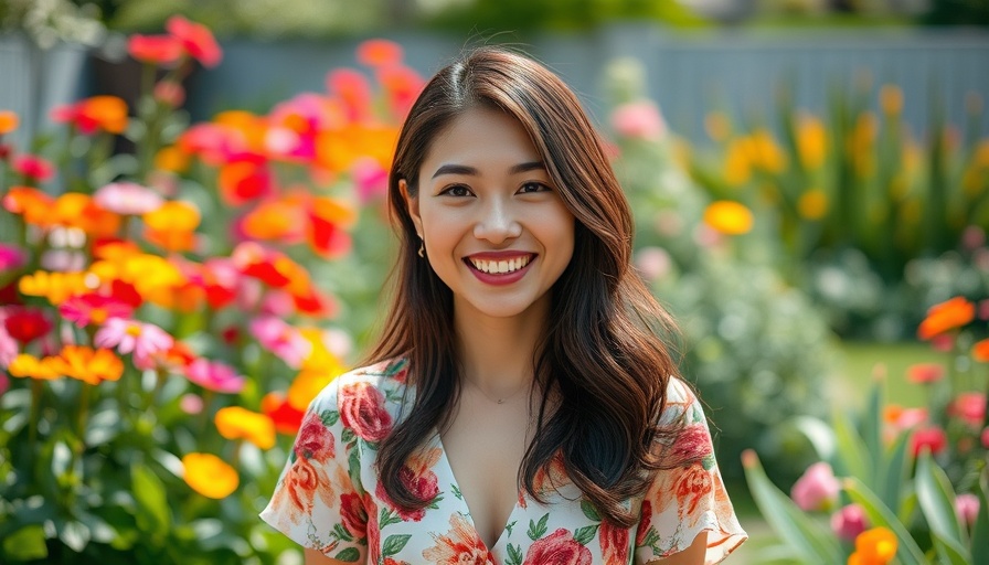 Smiling woman in a garden, Medicare Medicaid Access.