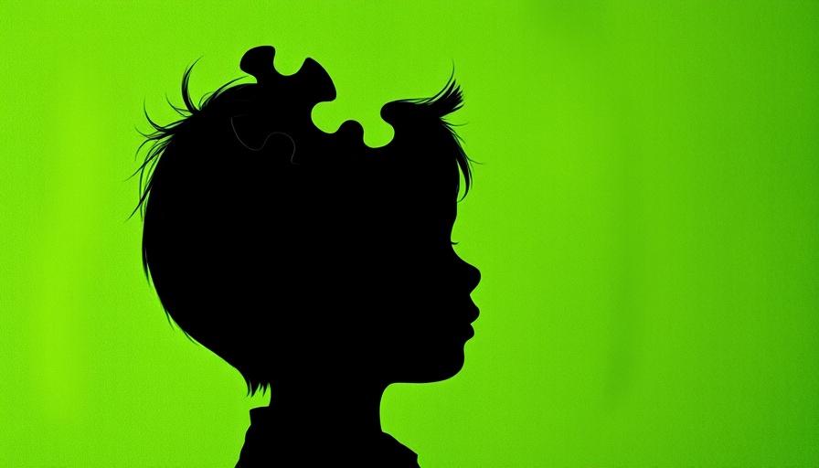 Silhouetted child with puzzle overlay, linking NDIS and autism.