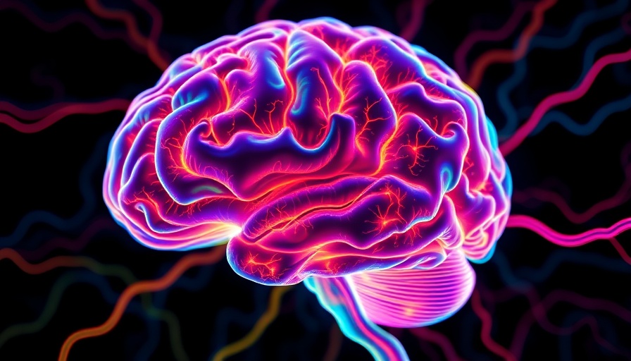 Vibrant brain representation illustrating blood flow for Alzheimer's care