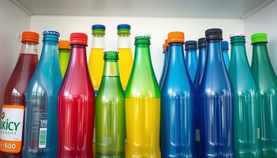 Assorted beverage bottles illustrating microplastics in beverages.