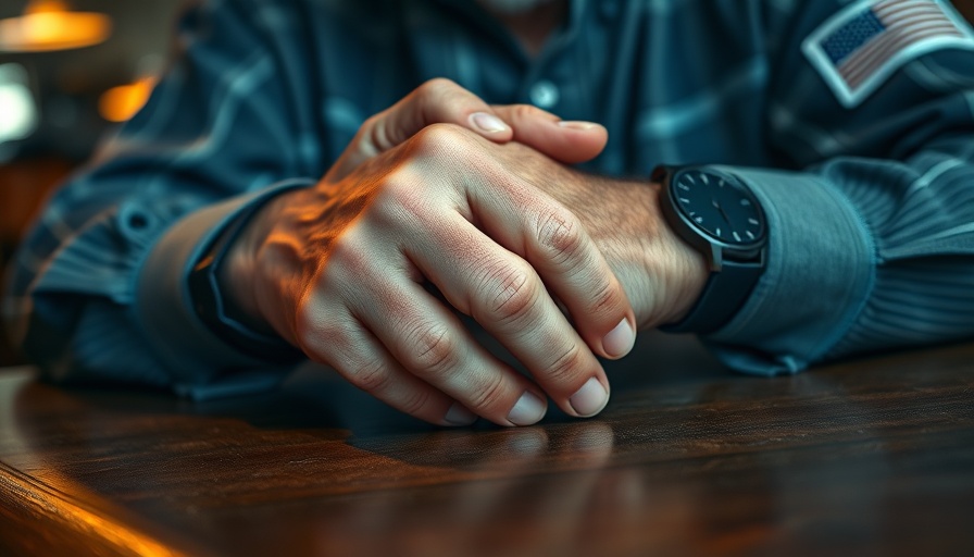 Elderly man's hands with watch at Dementia Boot Camp.