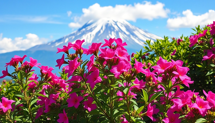 Vibrant flowers against a mountain backdrop in Whatcom County.