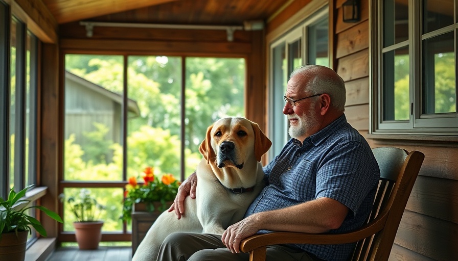 Elderly man and Labrador in sunroom, FDA dog and cat food recall risks.