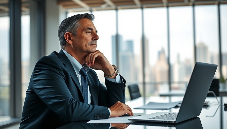 Businessman with excessive daytime sleepiness in office.