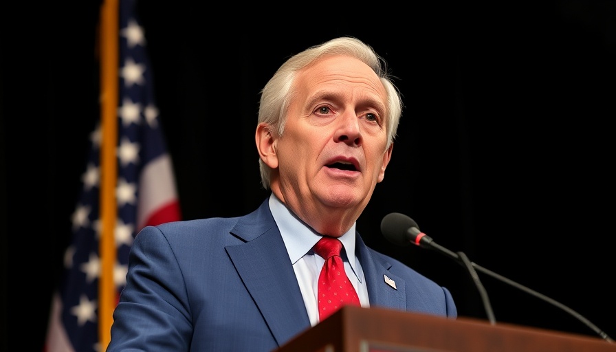 Elderly man discusses Social Security benefits under Trump at podium.
